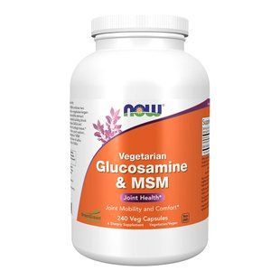 Веганський глюкозамін і MSM Now Foods Glucosamin & MSM 240 шт - основне фото