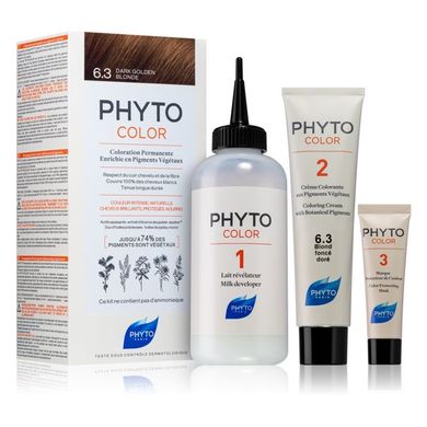 Краска для волос (тёмный золотистый блонд) PHYTO Phytocolor Coloration Permanente 6,3 Blond Fonce Dore - основное фото