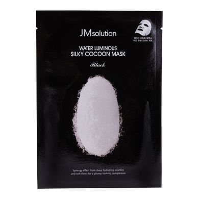 Восстанавливающая тканевая маска с протеинами шёлка JMsolution Water Luminous Silky Cocoon Mask Black 35 мл - основное фото