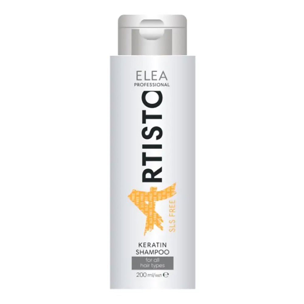 Безсульфатний шампунь для волосся з кератином Elea Professional Artisto Keratin Shampoo SLS Free 200 мл - основне фото