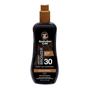 Водостійкий сонцезахисний спрей-гель з бронзатором Australian Gold Spray Gel Sunscreen with Instant Bronzer SPF 30 100 мл - основне фото