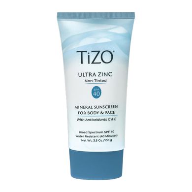 Мінеральний сонцезахисний крем TIZO Ultra Zinc Mineral Sunscreen For Body & Face Non-Tinted SPF 40 100 г - основне фото
