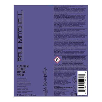 Спрей-кондиціонер для світлого волосся Paul Mitchell Platinum Blonde Toning Spray 150 мл - основне фото