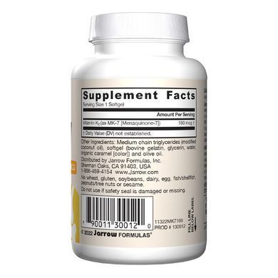 Вітамін К2 Jarrow Formulas MK-7 180 mcg 30 шт - основне фото
