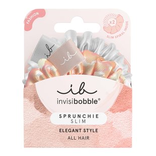 Набор из двух резинок для волос Invisibobble SPRUNCHIE Slim Bella Fashion Orange Silver - основное фото