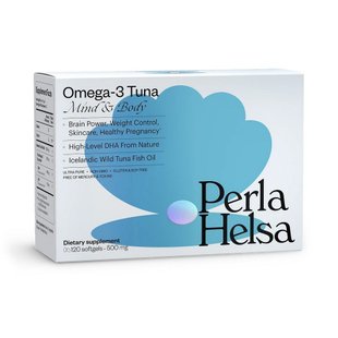 Пищевая добавка Омега-3 Тунец для улучшения общего состояния Perla Helsa Omega-3 Tuna with DHA formula Mind & Body 120 шт - основное фото