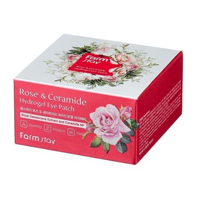 Гідрогелеві патчі з трояндою та керамідами Farmstay Rose & Ceramide Hydrogel Eye Patch 60 шт - основне фото