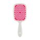 Біла з рожевим прямокутна щітка для волосся Janeke Superbrush The Original SP226BIA FFL - додаткове фото
