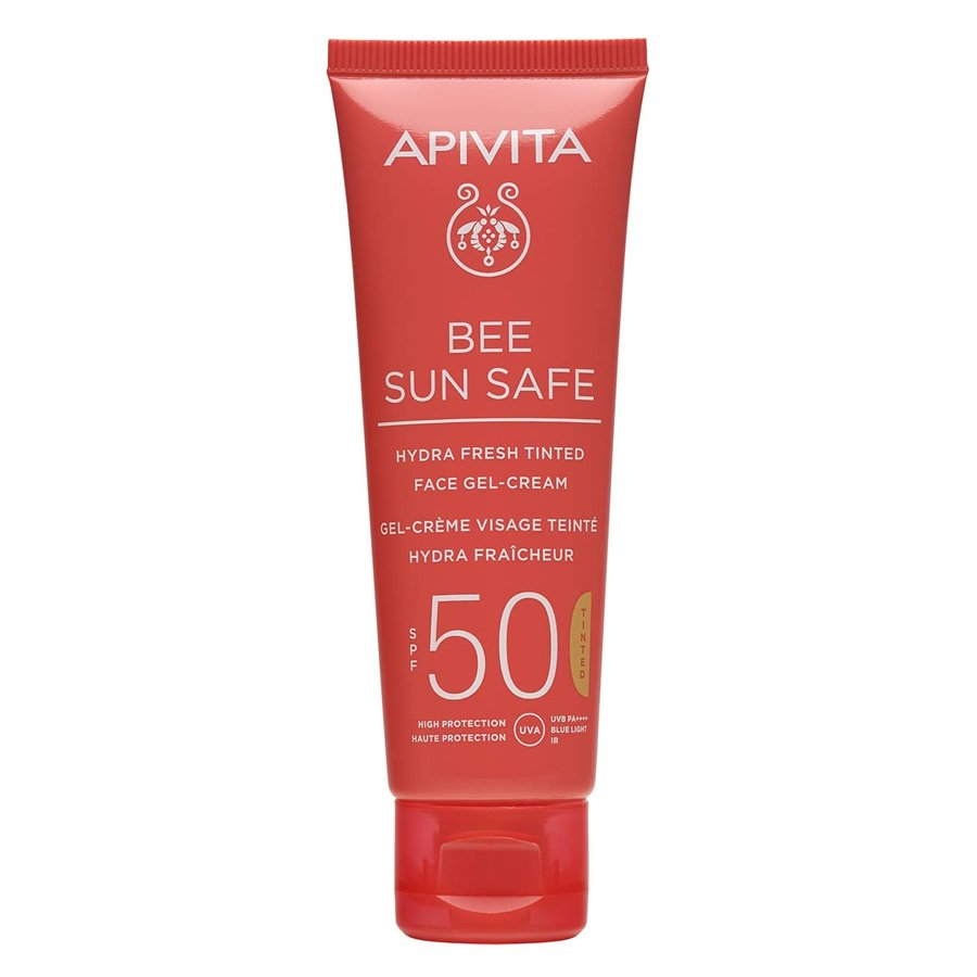 Солнцезащитный гель-крем для лица с оттенком Apivita Bee Sun Safe Hydra Fresh Tinted Face Gel Cream SPF 50 50 мл - основное фото