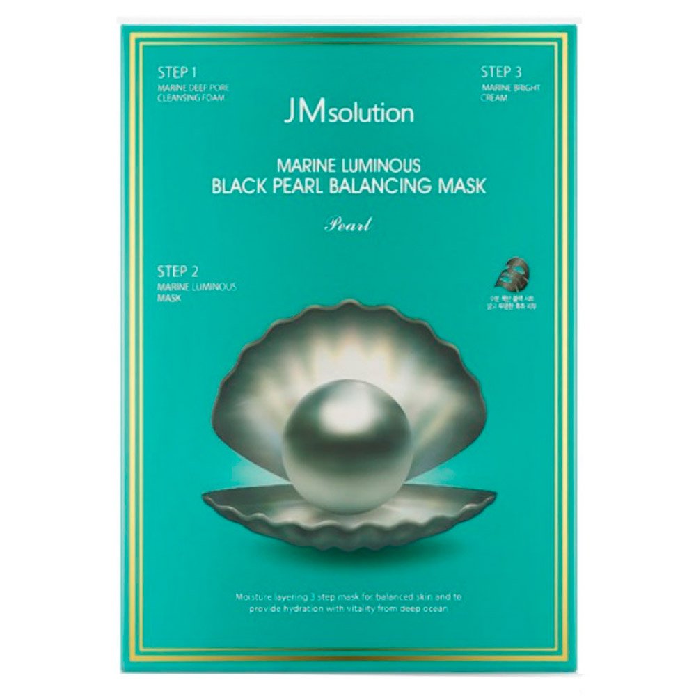 Трикроковий зволожувальний набір з перлами JMsolution Marine Luminous Black Pearl Balancing Mask 1,5 + 30 + 1,5 мл - основне фото