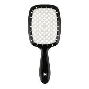 Чорна з білим прямокутна щітка для волосся Janeke Superbrush The Original 71SP226 BIA - основне фото