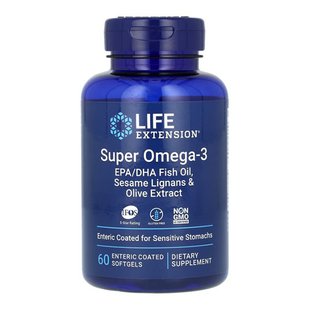 Омега 3 Life Extension Super Omega-3 EPA/DHA Fish Oil, Sesame Lignans & Olive Extract 60 шт - основное фото