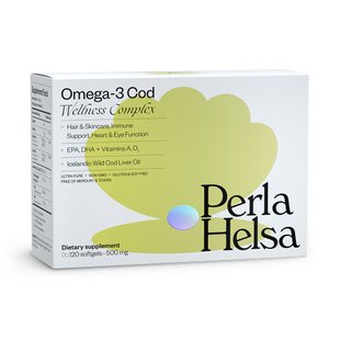 Омега-3 с трески с витаминами A и D3 Perla Helsa Omega-3 Cod with vitamins A and D3 120 шт - основное фото