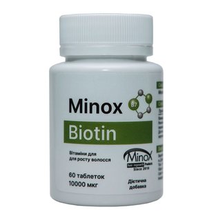 Биотин для роста волос MinoX Biotin 60 шт - основное фото