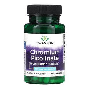 Хром з піколіновою кислотою в капсулах Swanson Chromium Picolinate 200mcg 100 шт - основне фото