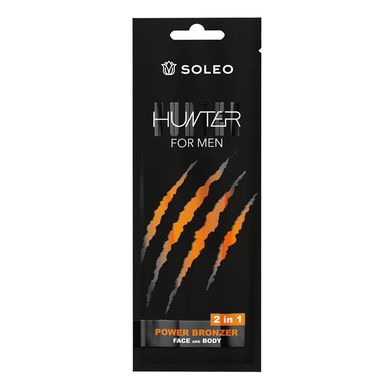 Чоловічий лосьйон для засмаги в солярії SOLEO Hunter For Men Power Bronzer Face and Body 15 мл - основне фото