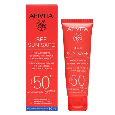 Солнцезащитный успокаивающий крем для лица Apivita Bee Sun Safe Hydra Sensitive Soothing Face Cream SPF 50+ 50 мл - основное фото