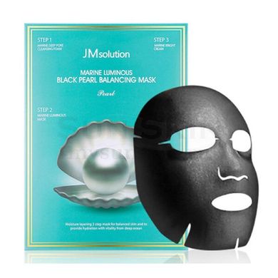 Трёхшаговый увлажняющий набор с жемчугом JMsolution Marine Luminous Black Pearl Balancing Mask 1,5 + 30 + 1,5 мл - основное фото