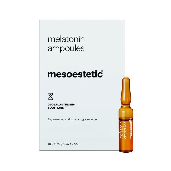 Ночные осветляющие ампулы с мелатонином Mesoestetic Melatonin Ampoules 10x2 мл - основное фото