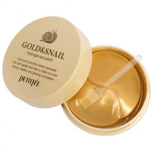 Гидрогелевые патчи с коллоидным золотом и улиточным муцином PETITFEE Gold & Snail Hydrogel Eye Patch 60 шт - основное фото