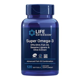 Омега 3 Life Extension Super Omega-3 EPA/DHA Fish Oil, Sesame Lignans & Olive Extract 120 шт - основное фото