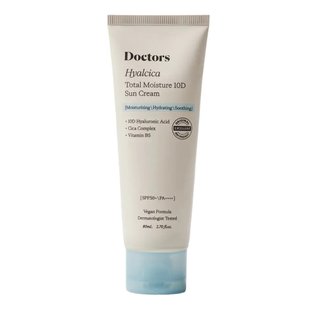 Сонцезахисний крем з гіалуроновою кислотою та пептидами Doctors Hyalcica Total Moisture 10 D Sun Cream SPF 50+ /PA++++ 80 мл - основне фото