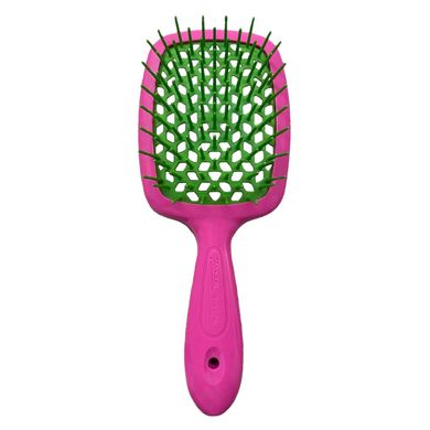 Неоново-розовая с зеленым прямоугольная щётка для волос Janeke Superbrush The Original 86SP226 VFL - основное фото