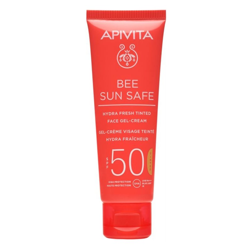 Солнцезащитный крем с оттенком против старения Apivita Bee Sun Safe Anti-Spot & Anti-Age Defense Tinted Face Cream SPF 50 50 мл - основное фото