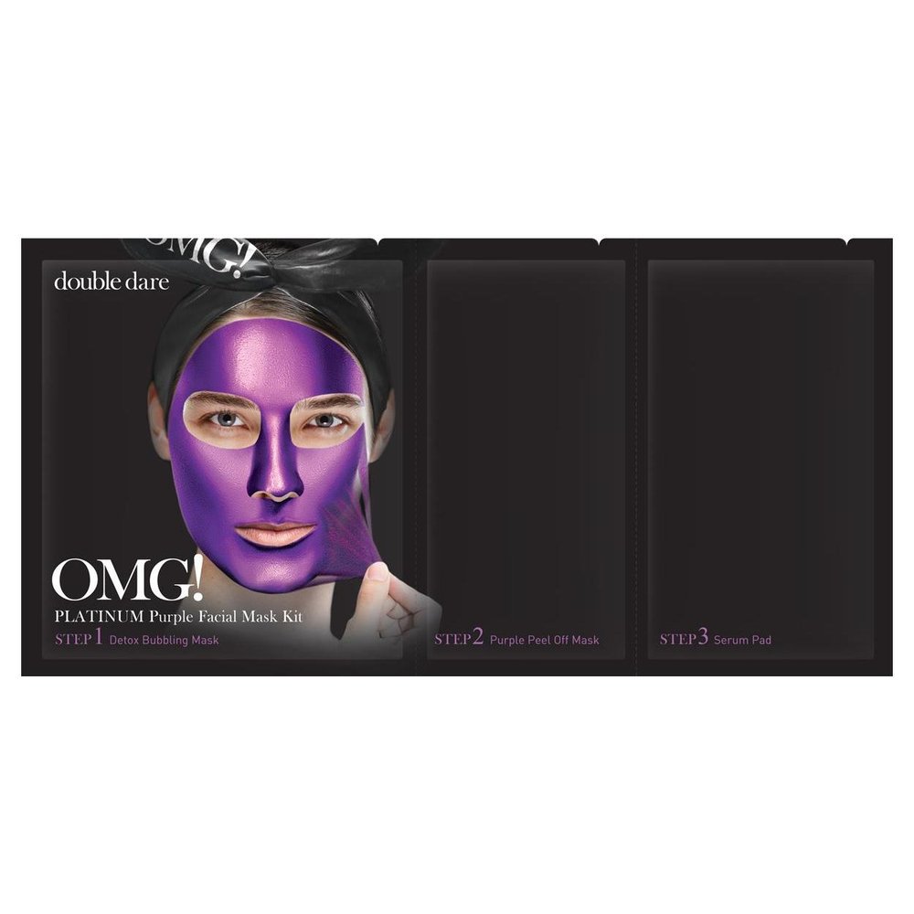 Трёхшаговая маска с экстрактом малины Double Dare OMG! Platinum Purple Facial Mask Kit - основное фото
