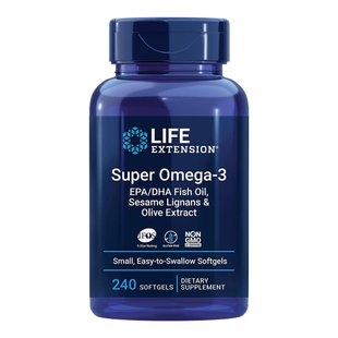 Омега 3 Life Extension Super Omega-3 EPA/DHA Fish Oil, Sesame Lignans & Olive Extract 240 шт - основное фото