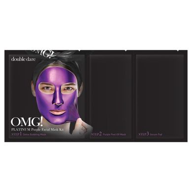 Трёхшаговая маска с экстрактом малины Double Dare OMG! Platinum Purple Facial Mask Kit 31 г - основное фото