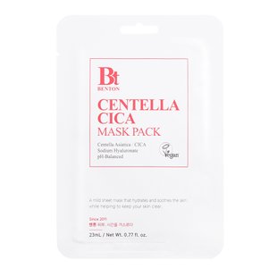 Успокаивающая маска с центеллой азиатской BENTON Goodbye Redness Centella Mask 1 шт x 23 г - основное фото