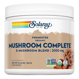 Комплекс ферментированных грибов в порошке Solaray Organic Fermented Mushroom Complete 2000 mg 60 г - основное фото