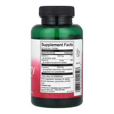 Концентрат клюквы Swanson Cranberry Whole Fruit Concentrate Super Strength 420mg 60 шт - основное фото