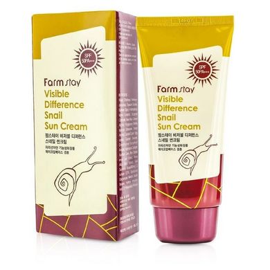Солнцезащитный крем с улиточным муцином Farmstay Visible Difference Snail Sun Cream SPF 50+ PA+++ 70 мл - основное фото