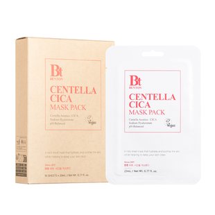 Успокаивающая маска с центеллой азиатской BENTON Goodbye Redness Centella Mask Pack 10 шт x 23 г - основное фото