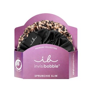 Набор из двух резинок для волос Invisibobble SPRUNCHIE Slim Premium Leo Is The New Black Leo Black - основное фото