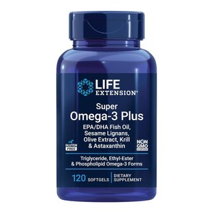 Омега 3 Life Extension Super Omega-3 Plus EPA/DHA Fish Oil, Sesame Lignans, Olive Extract, Krill & Astaxanthin 120 шт - основное фото