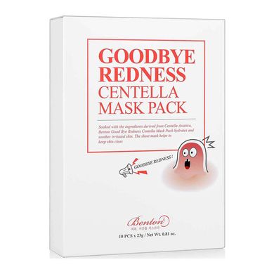 Заспокійлива маска з азіатською центелою BENTON Goodbye Redness Centella Mask 10 шт x 23 г - основне фото