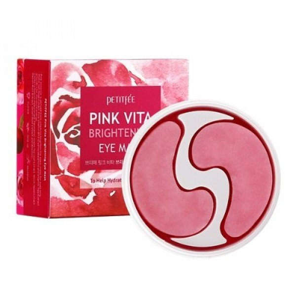 Осветляющие гидрогелевые патчи с экстрактом розы PETITFEE Pink Vita Brightening Eye Mask 60 шт - основное фото