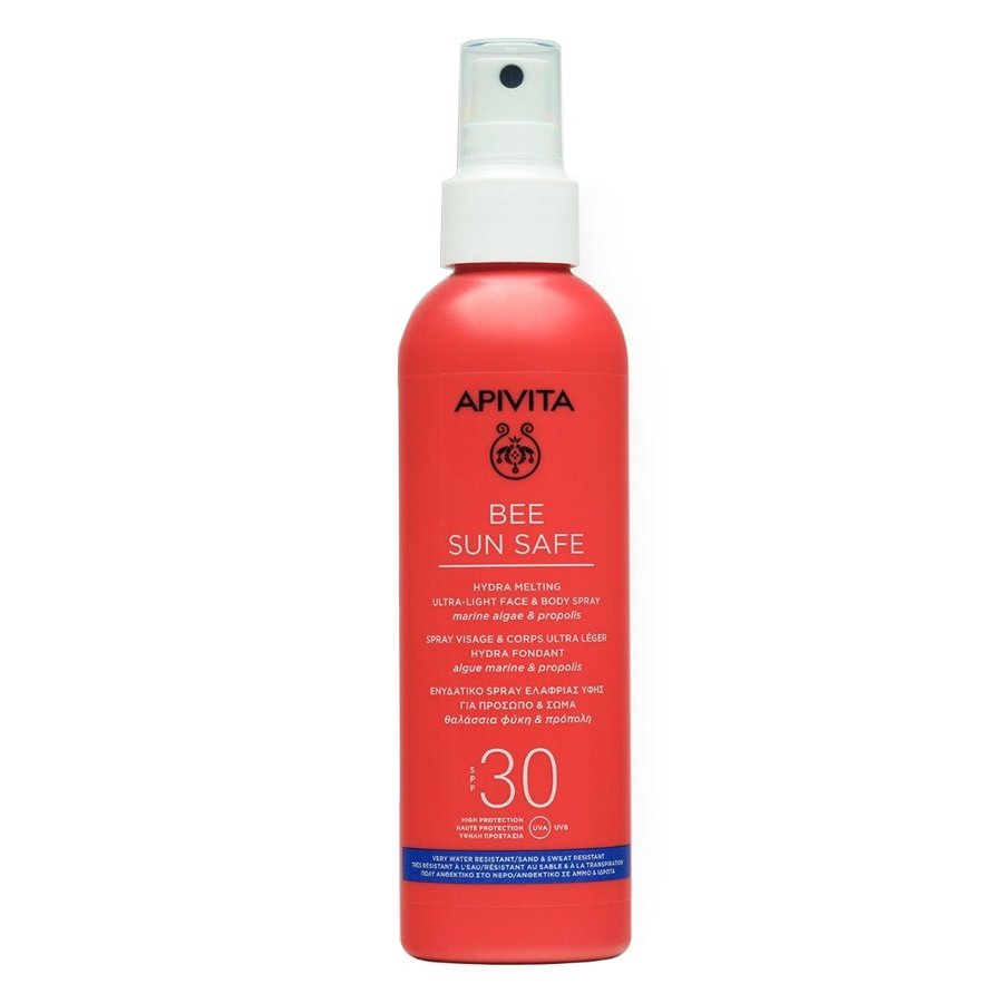 Сонцезахисний спрей для обличчя та тіла Apivita Bee Sun Safe Hydra Melting Ultra-Light Face & Body Spray SPF 30 200 мл - основне фото