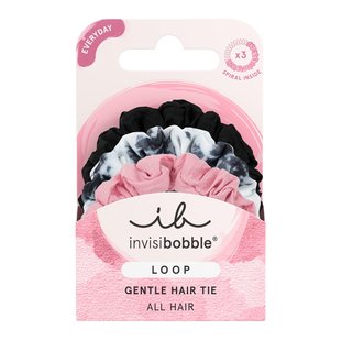 Набор из трёх резинок для волос Invisibobble LOOP Be Gentle Multicolor Black Pink - основное фото