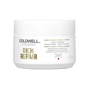 Восстанавливающая маска для сухих и повреждённых волос Goldwell Dualsenses Rich Repair Restoring 60Sec Treatment 200 мл - основное фото