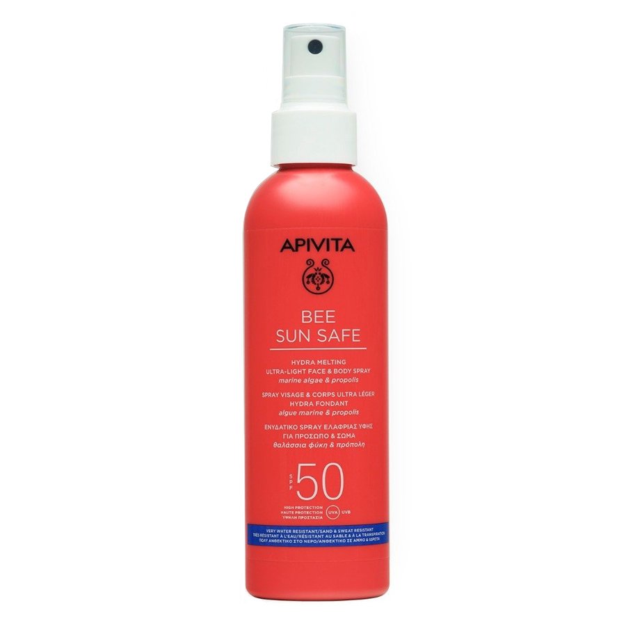 Сонцезахисний спрей для обличчя та тіла Apivita Bee Sun Safe Hydra Melting Ultra-Light Face & Body Spray SPF 50 200 мл - основне фото