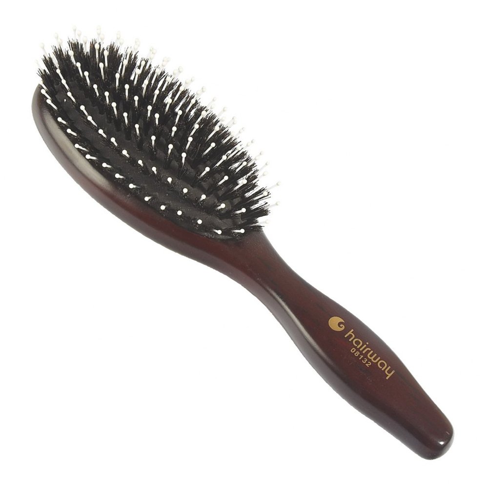 Тёмно-коричневая широкая 8-рядная массажная щётка Hairway Cushion Brush Lady 08132 - основное фото