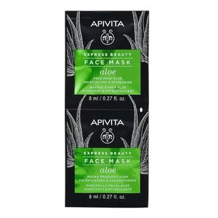 Маска для лица с алоэ Apivita Express Beauty Moisturizing & Refreshing Face Mask 2 шт x 8 мл - основное фото