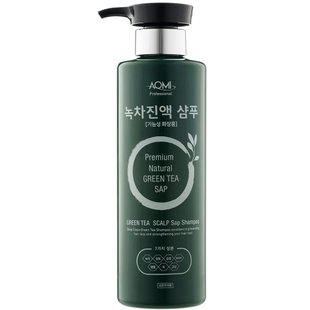 Укрепляющий шампунь для волос с экстрактом зеленого чая AOMI Green Tea Leaf Extract Shampoo 500 мл - основное фото