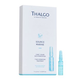 Увлажняющий стимулирующий концентрат THALGO Source Marine Rehydrating Booster Ampoules 7x1,2 мл - основное фото