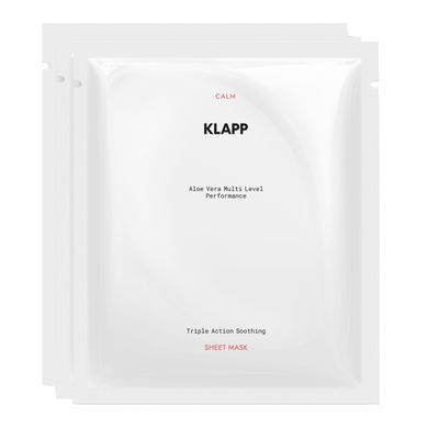 Успокаивающая маска для лица Klapp Calm Aloe Vera Multi Level Performance Sheet Mask 3 шт - основное фото
