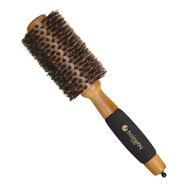 Деревянный светло-коричневый сплошной брашинг с кабаньей щетиной Hairway Round Brush Gold Wood 06050 29/60 мм - основное фото